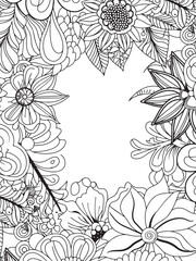 Floral Zentangle Design Illustration