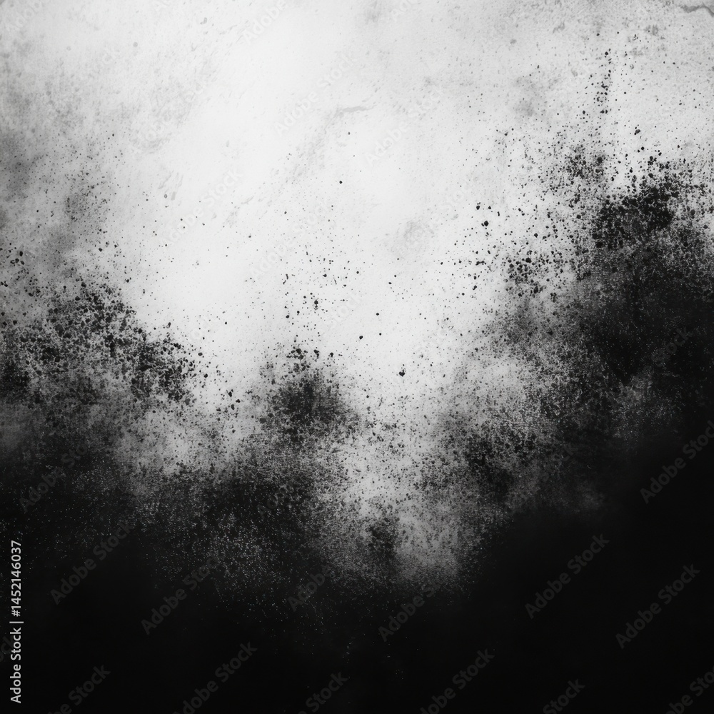 Poster dark abstract texture with black and white smoky patterns creating a dramatic atmosphere in a minima