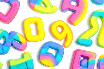 Naklejka premium Colorful rainbow letters and numbers