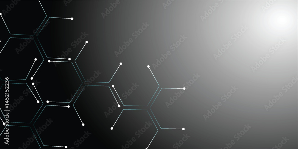 Poster abstract hexagon black background banner futuristic business data technology modern concept, polygon
