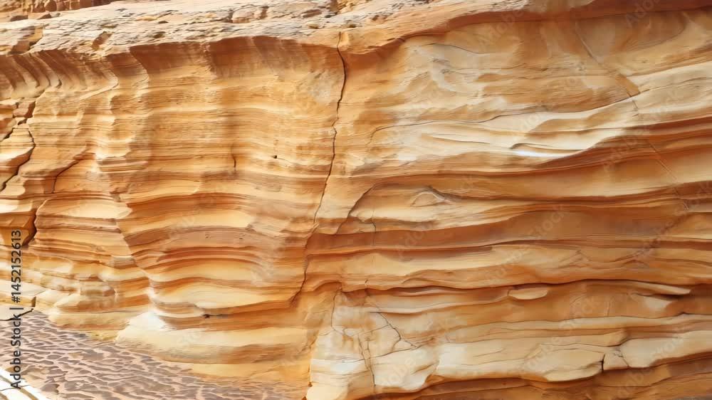 Poster close-up view of textured rock formations showcasing layered patterns and warm earthy colors. ideal 