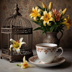 Delicate Moments: Steam, Petals & Iron