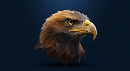 Fototapeta premium Majestic Eagle Head: Low-Poly Digital Art