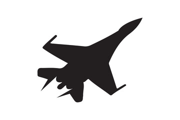 fighter jet silhouette art vector on white background