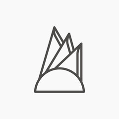 Folded napkin paper line icon vector isolated