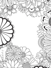 Floral Zentangle Doodle Illustration