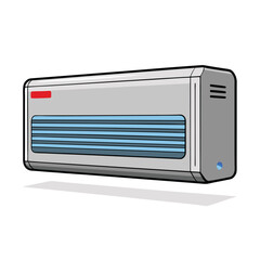 White air conditioner in vector style. Illustration about electric equipment in the house
