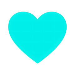 teal, blue, green heart isolated icon, symbol, web sticker for love, like, approve, life