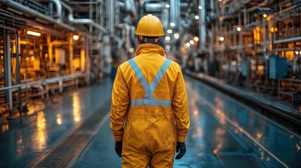 Industrial Worker in Refinery, Safety First