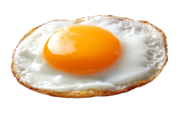 an fried egg on a transparent background