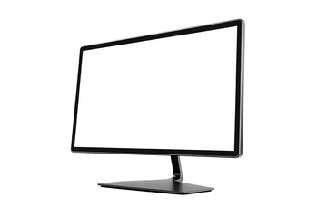 a computer monitor with a blank screen on a transparent background