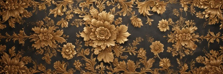 Intricate gold floral pattern on textured background,  subtle,  stylish,  aesthetic