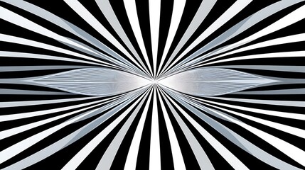 Abstract Black and White Radial Lines Design Psychedelic Optical Illusion Background