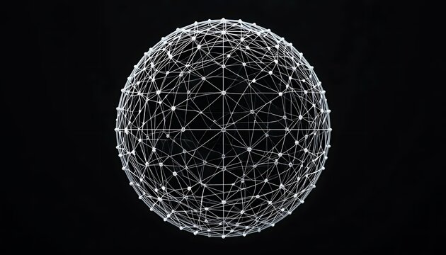 Abstract representation of interconnected networks and global connectivity on dark background.