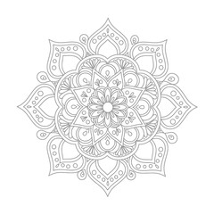 mandala design for coloring book, relaxing and easy mandala art for tattoo design, vector mandala design
