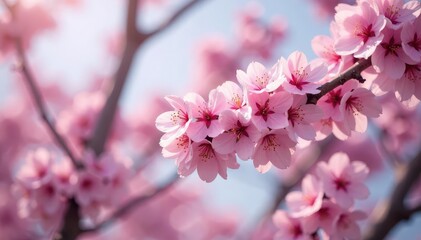 Delicate pink cherry blossoms, intricate branch detail, japanese, art, subtle