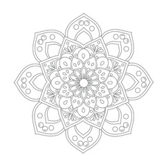 mandala design for coloring book, relaxing and easy mandala art for tattoo design, vector mandala design
