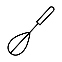 Illustration of a black whisk icon isolated on a white background