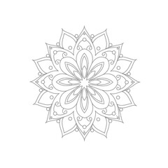mandala design for coloring book, relaxing and easy mandala art for tattoo design, vector mandala design
