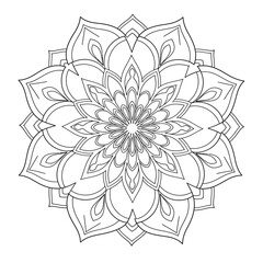 mandala design for coloring book, relaxing and easy mandala art for tattoo design, vector mandala design
