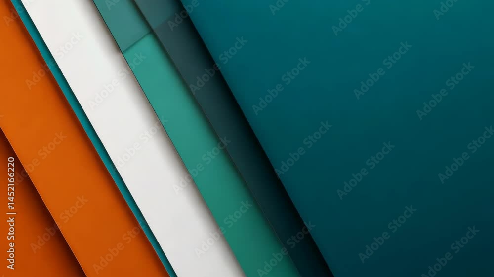 Poster this abstract image features colorful geometric shapes in blue, orange, and white, creating a modern