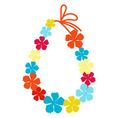 Hawaiian garland, flower garland, Hawaiian lei necklace vector illustration. Floral lei for cards, designs, postcards, icons, etc © VasilisaStArt
