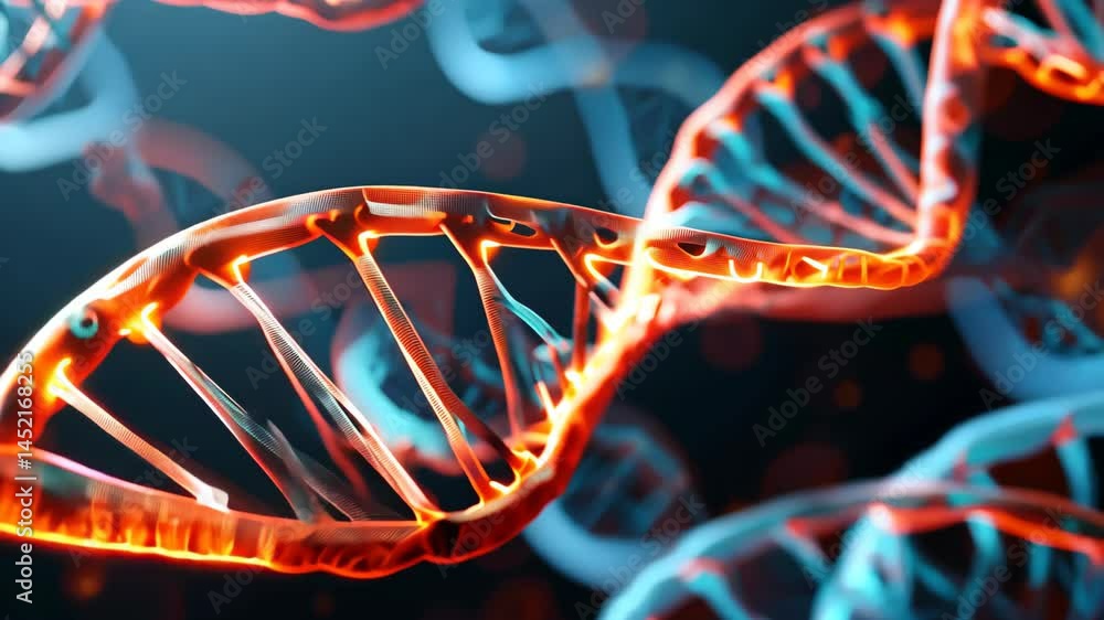 Poster this vibrant representation of a dna structure showcases a colorful double helix design, ideal for s