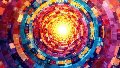 Interlocking circles creating a rhythmic visual flow , contemporary, continuous