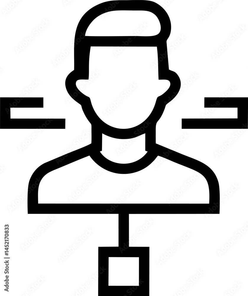 Poster interconnected human figure in networking outline