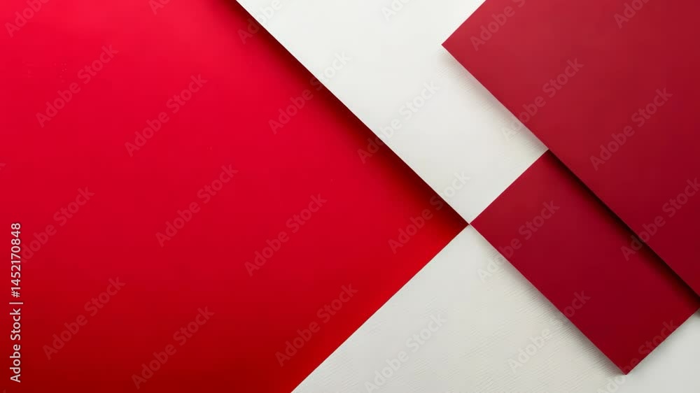 Poster this abstract image features a striking geometric design combining vibrant red and crisp white. idea