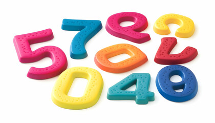 Fototapeta premium Colorful textured numbers on white background