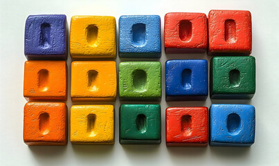 Colorful wooden blocks pattern
