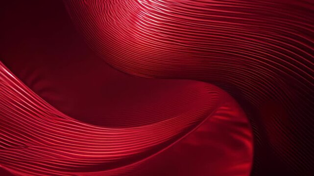 A captivating abstract image featuring smooth red waves that create a dynamic curvilinear pattern, showcasing a blend of elegance and modern design.