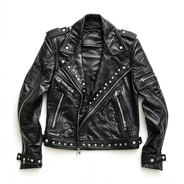 Shop stylish black leather biker jacket with studs for men and women fashion apparel online now