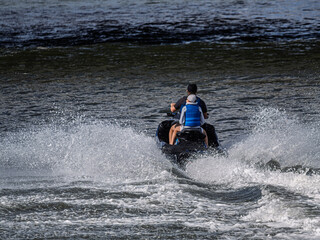  Jetski Thundering Off Into Shade