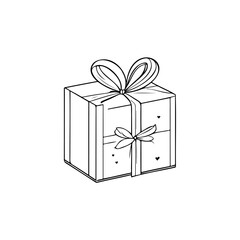 Charming gift illustration with decorative bows, evoking a sense of celebration