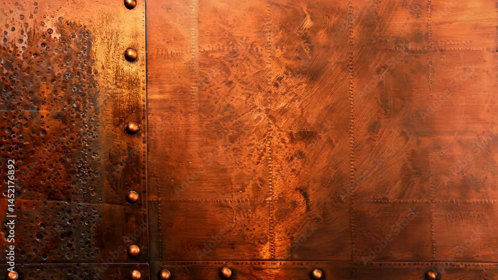 Aufkleber a close-up view of a textured copper surface showcasing unique patterns and rich colors. the warm to