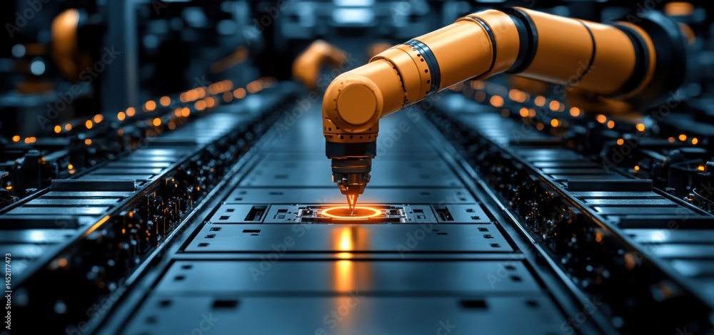 Poster advanced robotic automation in modern manufacturing: precision and efficiency in industrial producti