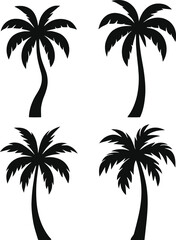 Fototapeta premium Tropical Palm Tree Silhouettes Collection 