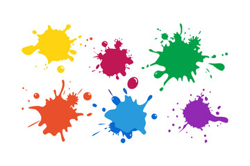 Watercolor Paint Splashes and Ink Blots Collection – Colorful Artistic Elements for Design