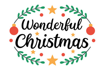  Merry Christmas typography vector illustration.