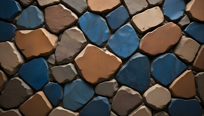 Fototapeta premium A beautiful and detailed shot showcasing a colorful and textured stone arrangement.
