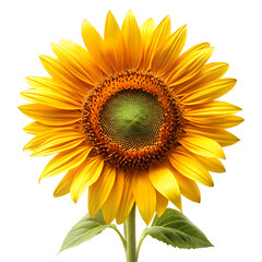 Fototapeta premium Single Sunflower isolated on white background