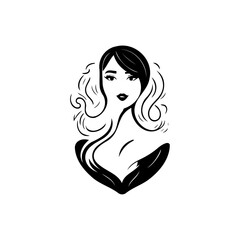 Stylized depiction of a graceful female form with elegant flowing lines