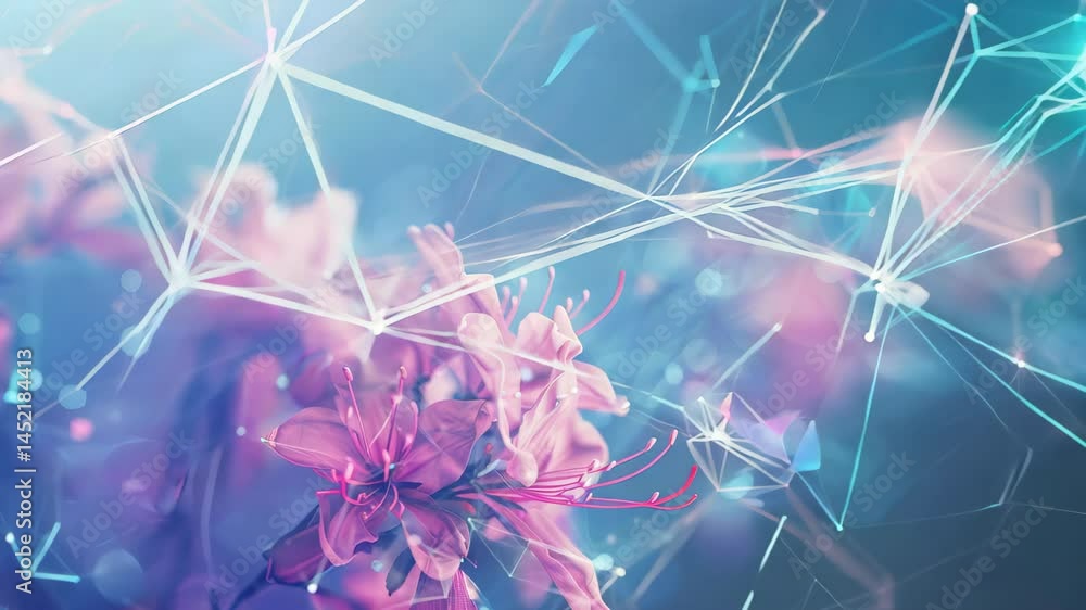 Poster this image features a stunning abstract floral background, showcasing delicate flowers intertwined w