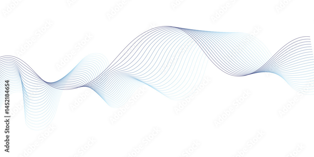 Poster this image features dynamic, flowing lines of varying shades of blue, creating a sense of movement a
