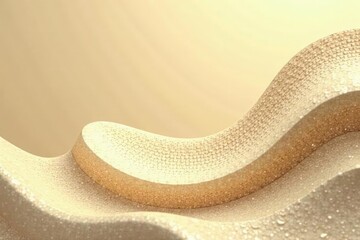 Fototapeta premium Subtle undulating curves, embossed effect, beige & gold tones, interior, gold, subtle