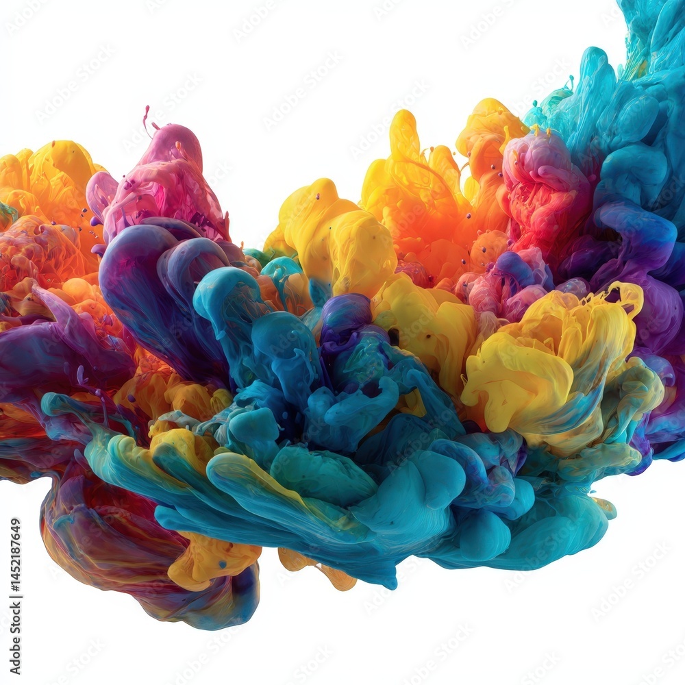 Poster vibrant rainbow ink swirls abstract background texture design element for creative projects