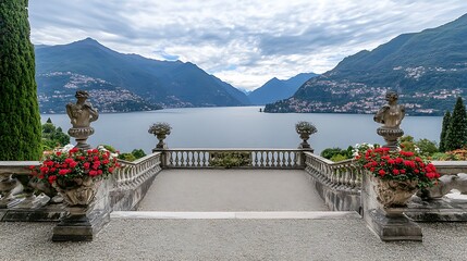 Serene Lake Como Vista from Villa Balbianello's Terrace
