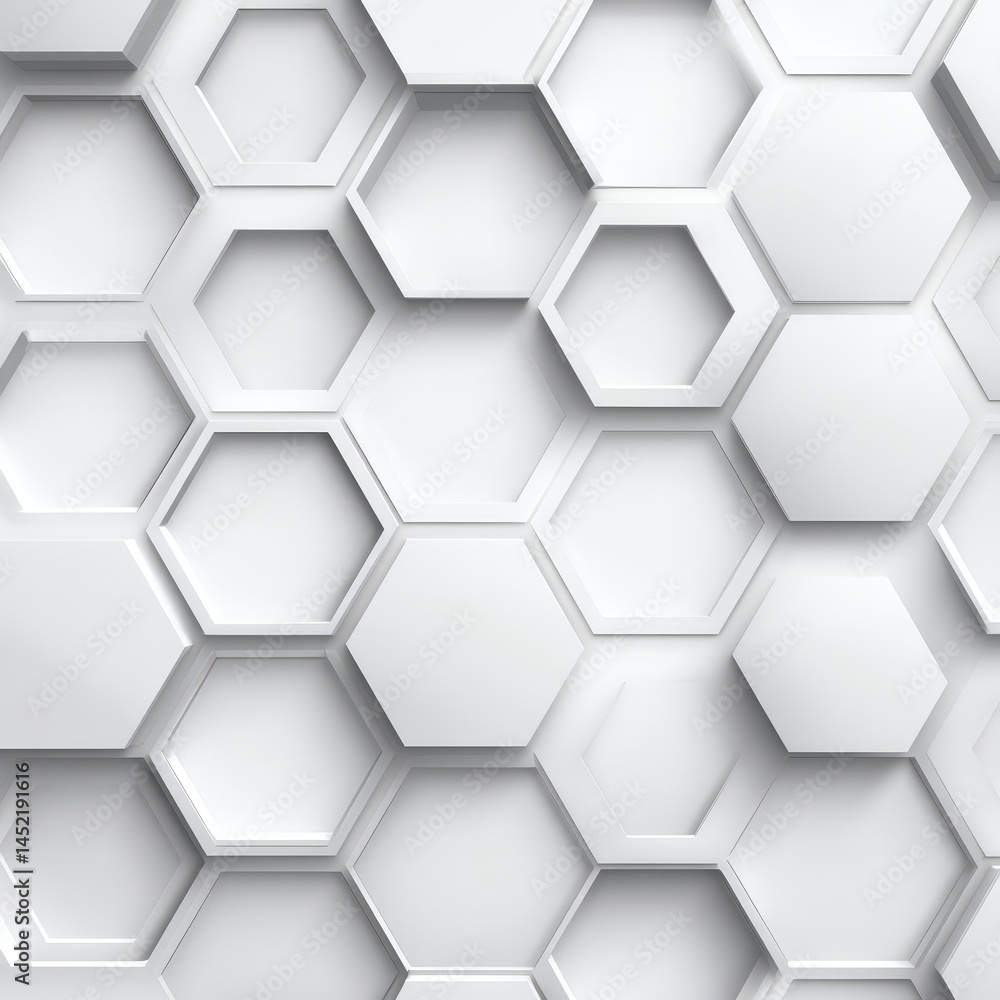 Poster abstract white hexagon pattern background design modern geometric texture